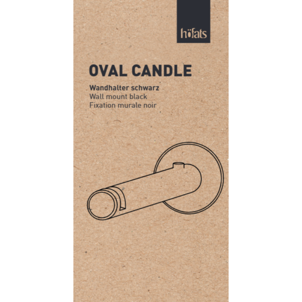 Oval Candle wall mount black