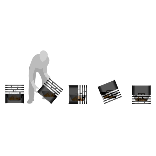 Hofats Cube fire basket Black