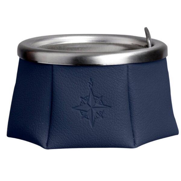 Blue leather windproof ashtray